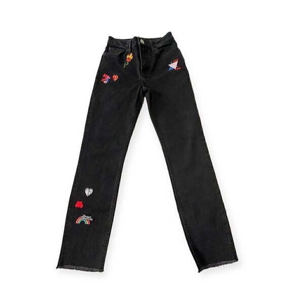 Maje Straight Jeans with Patch, Gray, Size 34 EU, NWT - Picture 5 of 12